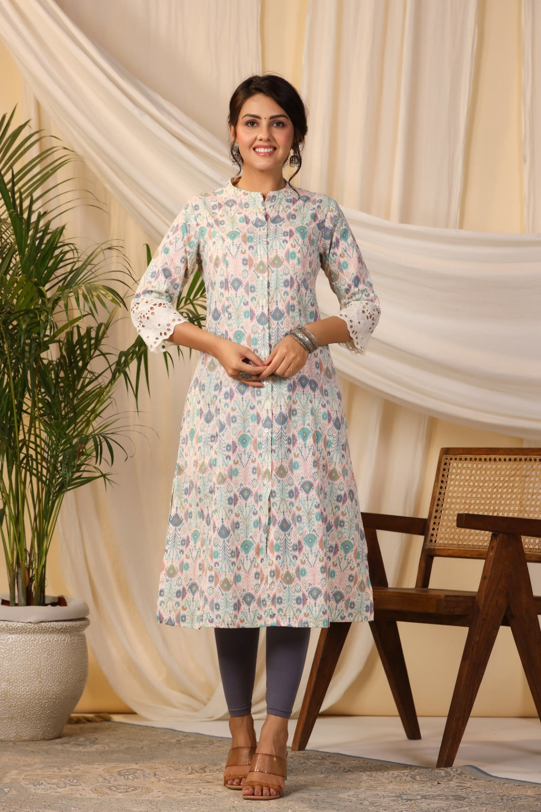 Floral Printed Cotton Kurta