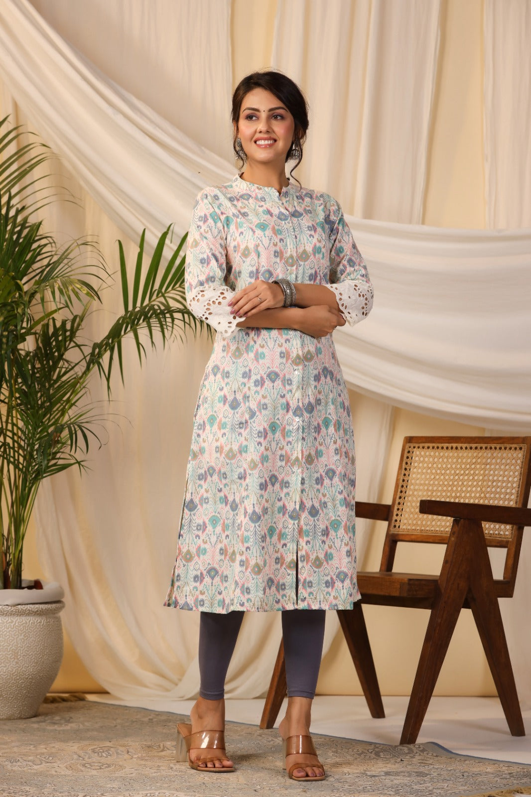 Floral Printed Cotton Kurta