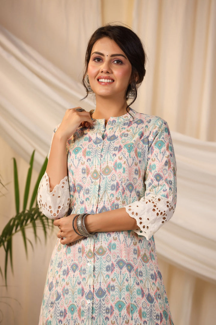 Floral Printed Cotton Kurta