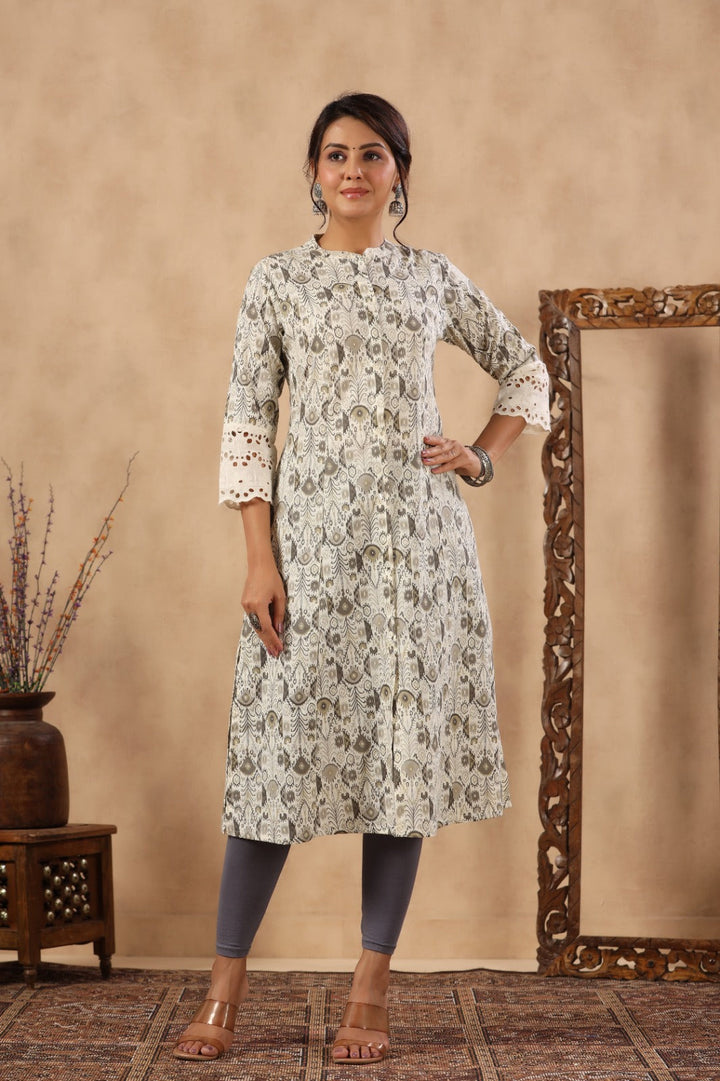 Floral Printed Cotton Kurta