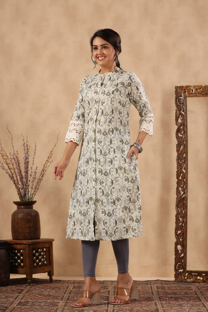 Floral Printed Cotton Kurta