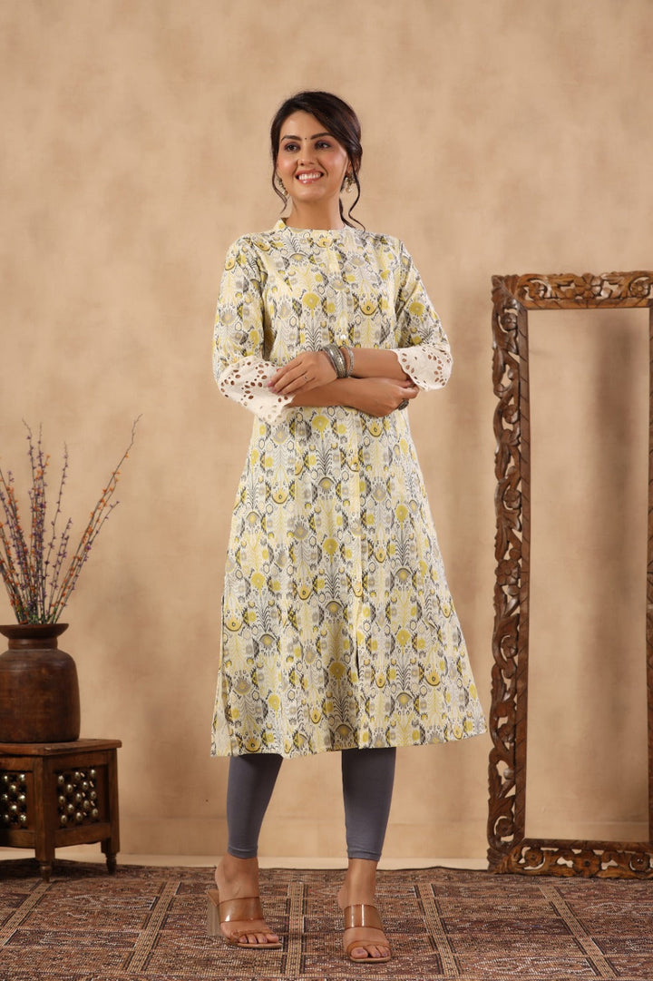 Floral Printed Cotton Kurta