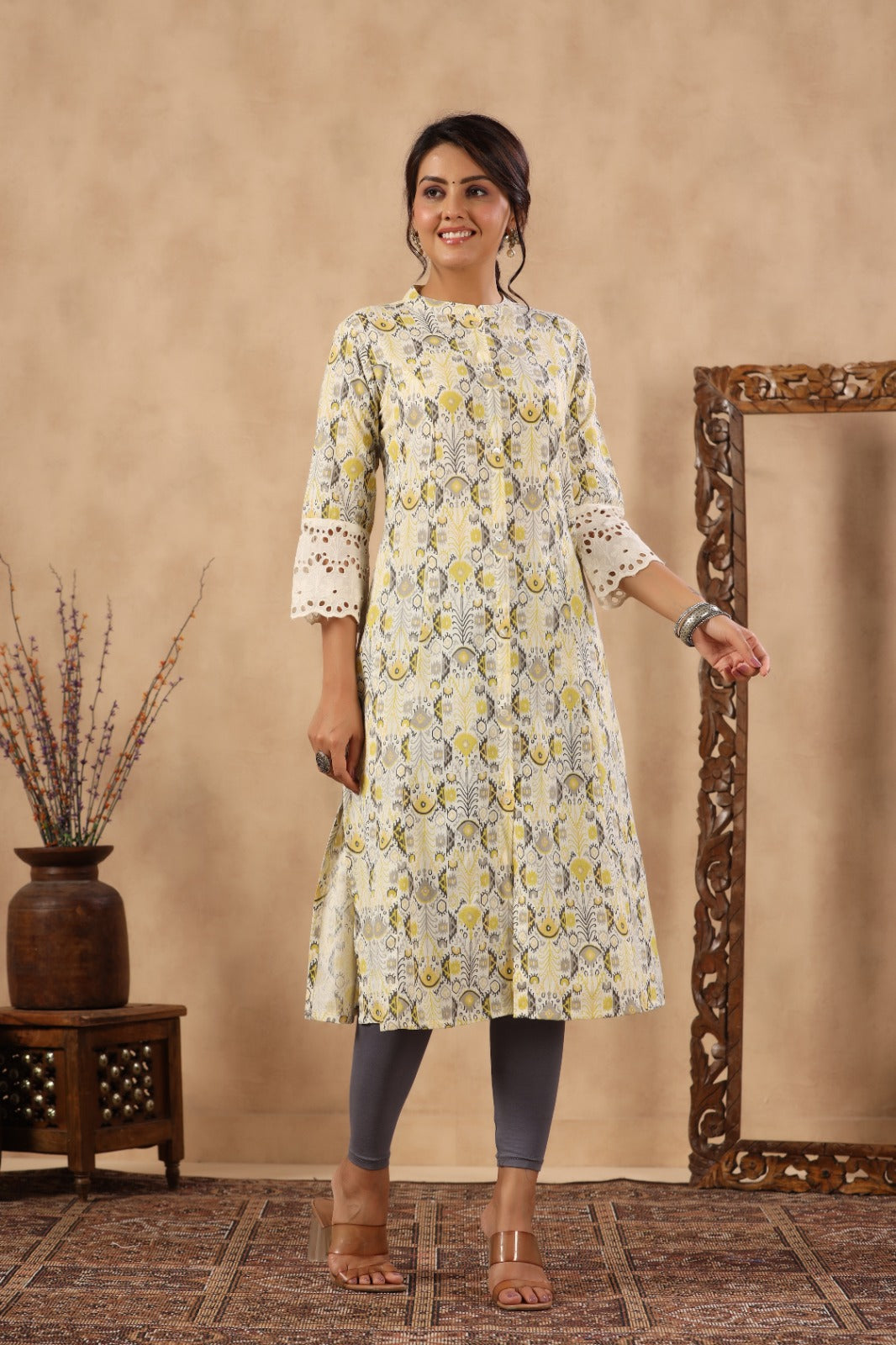 Floral Printed Cotton Kurta