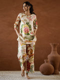 Floral Printed Cotton Kurti With Pants