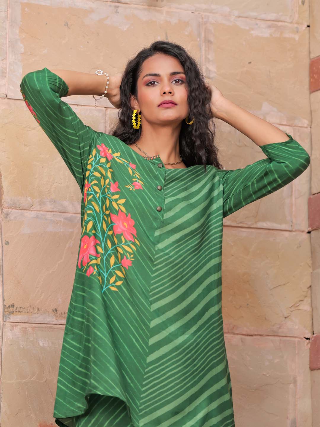 Printed Muslin Kurti With Pants