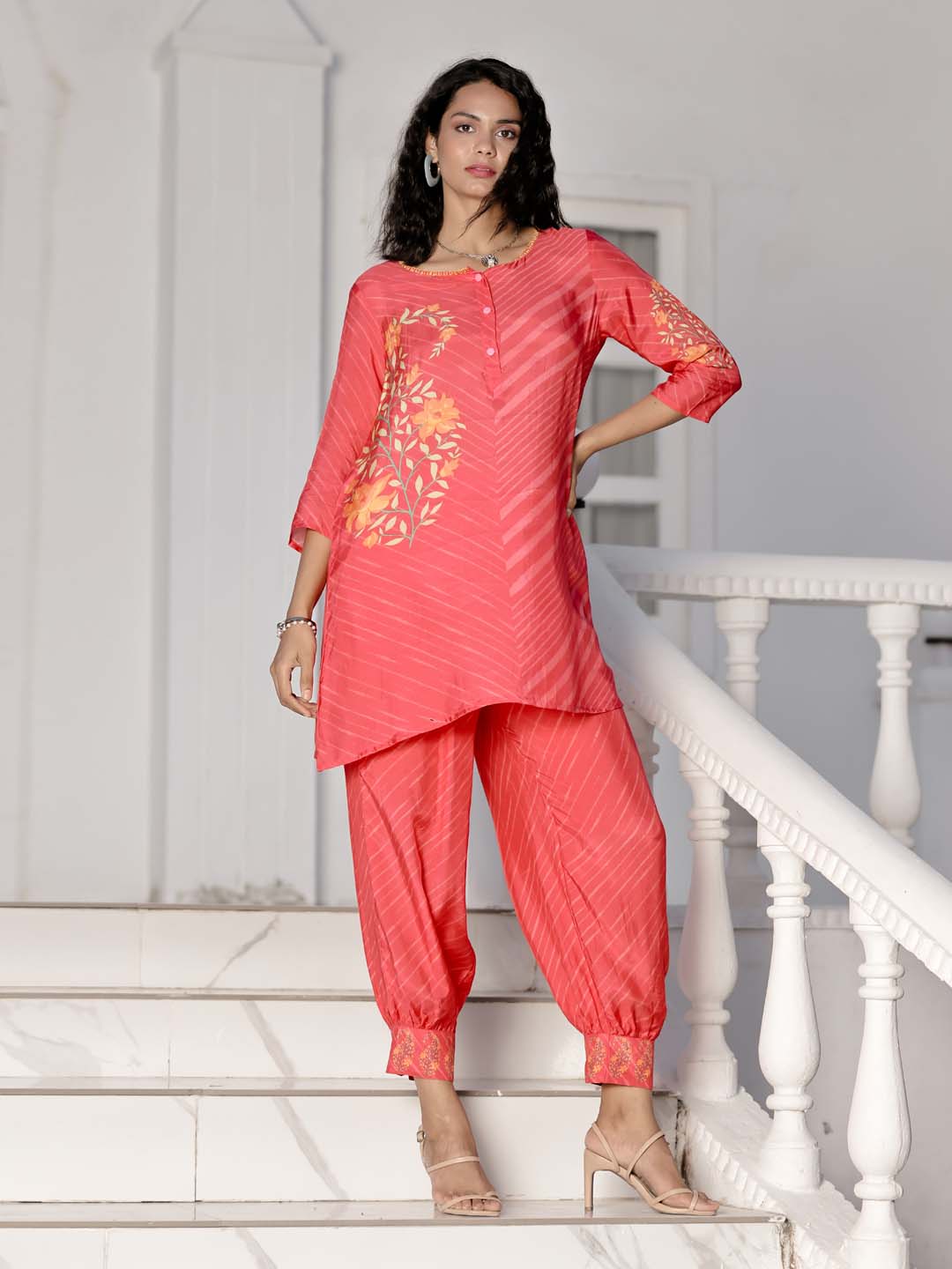 Printed Muslin Kurti With Pants
