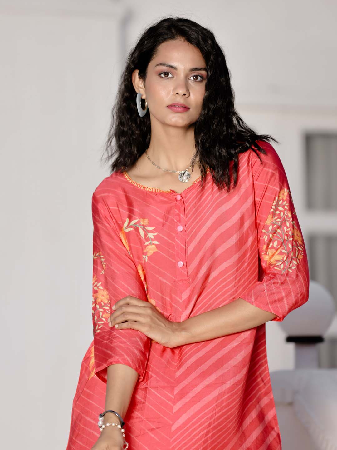 Printed Muslin Kurti With Pants