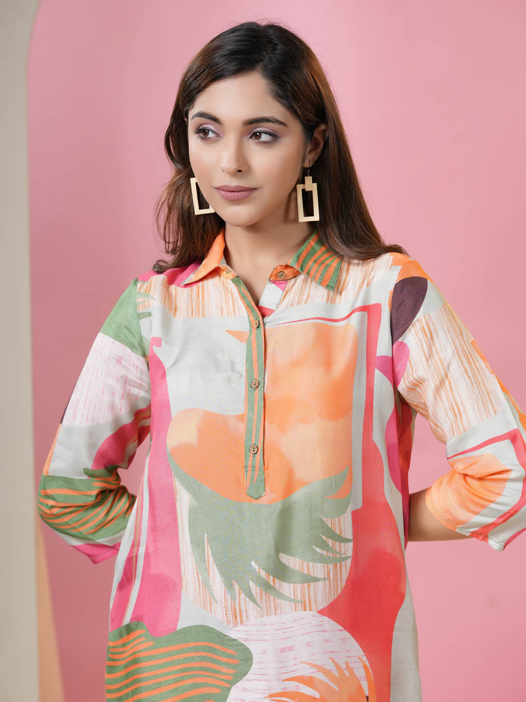 Printed Muslin Kurti With Afgani Pants