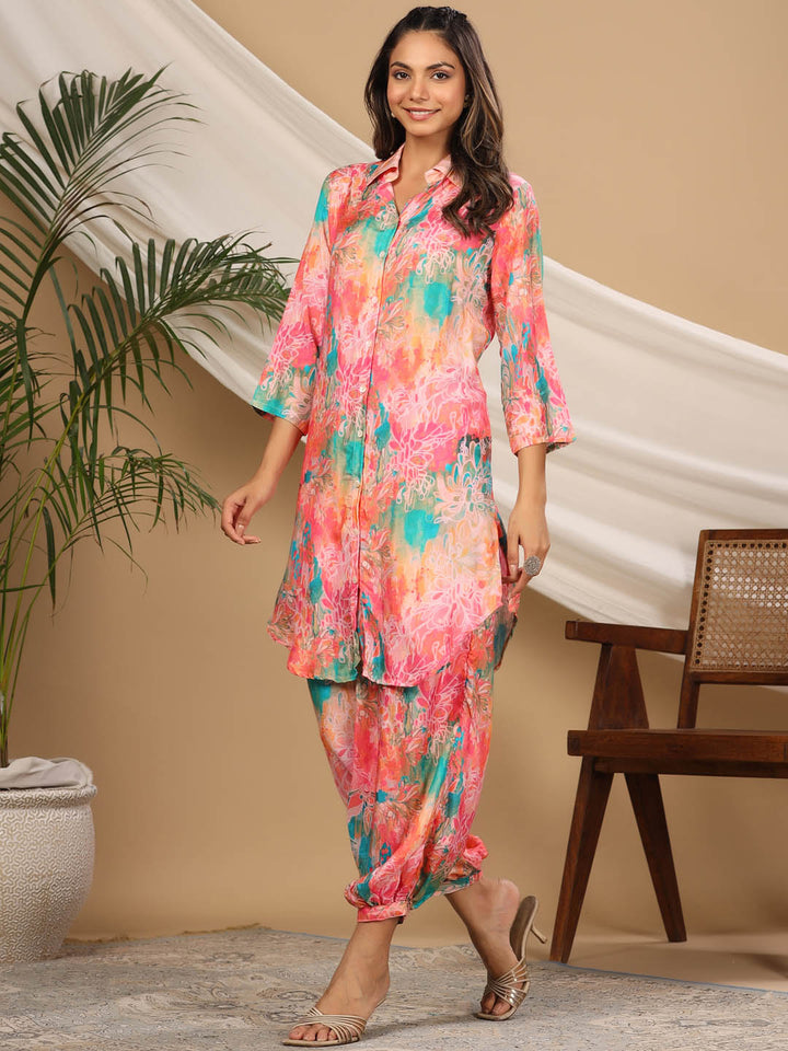 Printed Muslin Kurti With Dhoti Pants
