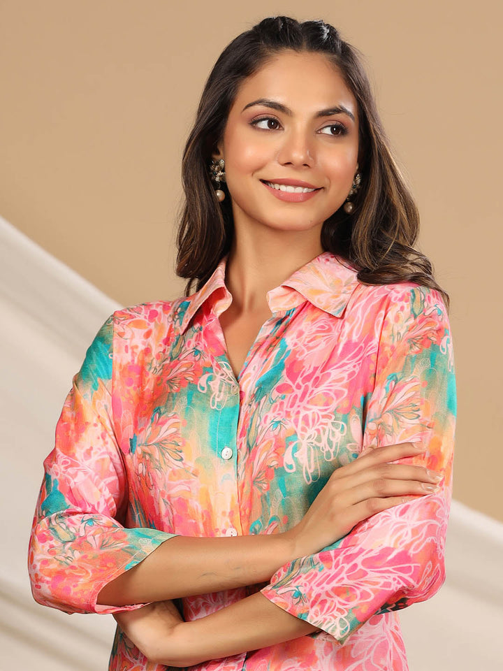 Printed Muslin Kurti With Dhoti Pants