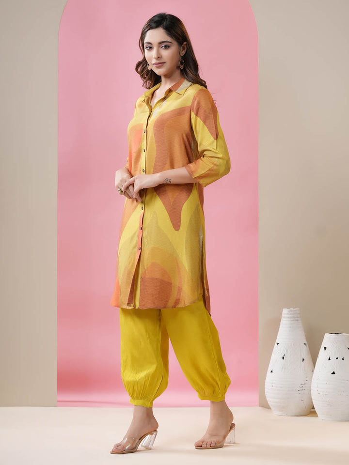 Printed Muslin Kurti With Afgani Pants