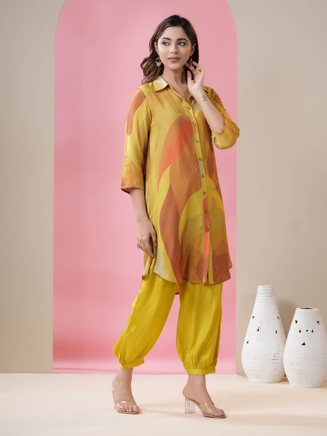 Printed Muslin Kurti With Afgani Pants