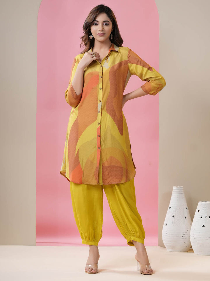 Printed Muslin Kurti With Afgani Pants