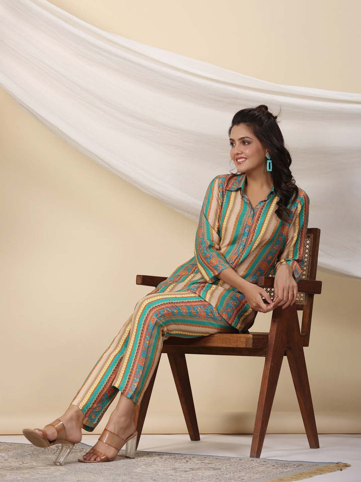 Printed Muslin Kurti With Pants